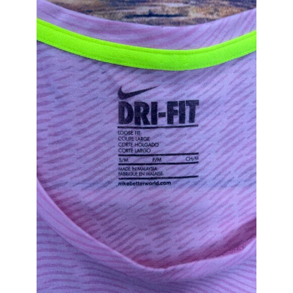 Nike Dri-Fit Womens Pink Loose Fit Sheer Tshirt Small - Picture 3 of 5